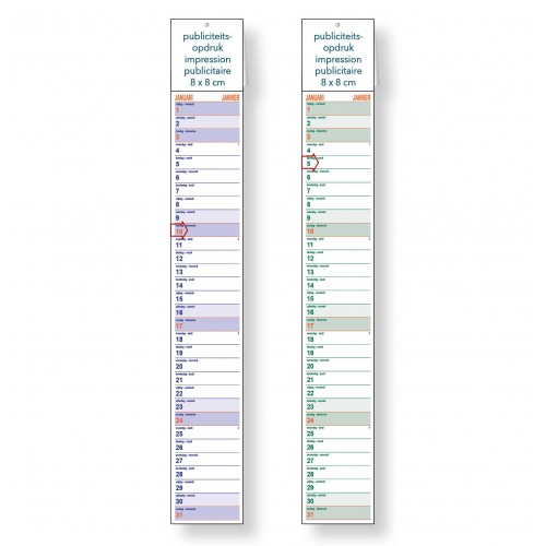 Strookkalender met notitieruimte